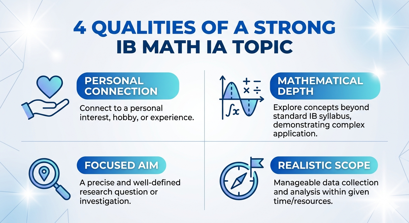 how to choose IB Math IA topic step by step process diagram