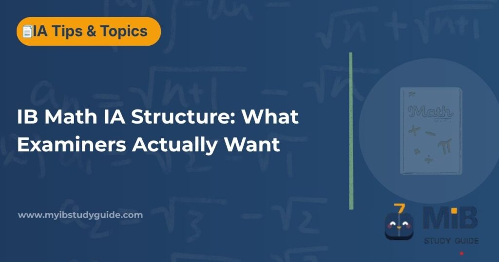 Visual diagram of the ideal IB Math IA structure showing each section examiners expect from introduction through to conclusion and references