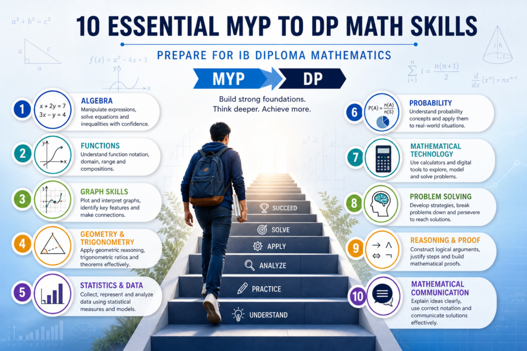 10 essential MYP to DP math skills every student must master before starting the IB Diploma Programme