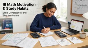 Student using IB math motivation study tips to overcome low energy and build consistent study habits